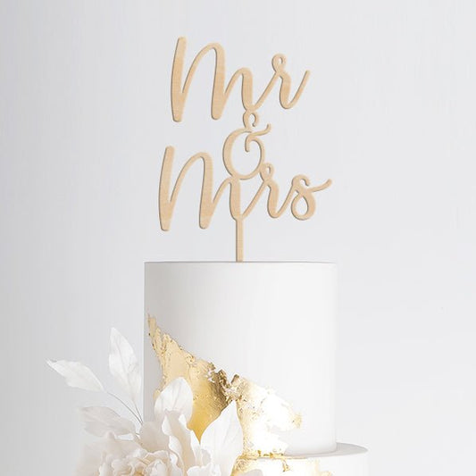 Mr & Mrs Wedding Cake Topper 2 Cake Topper - VividEditions