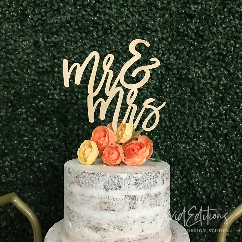Mr & Mrs Wedding Cake Topper - VividEditions