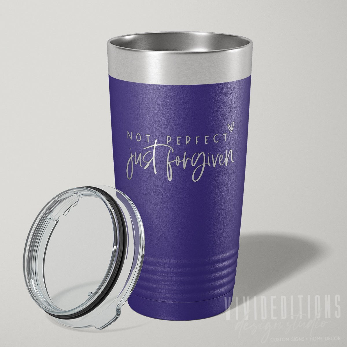 "Not Perfect Just Forgiven" Engraved Tumbler - 20oz or 30oz (16 color options) Tumblers - VividEditions