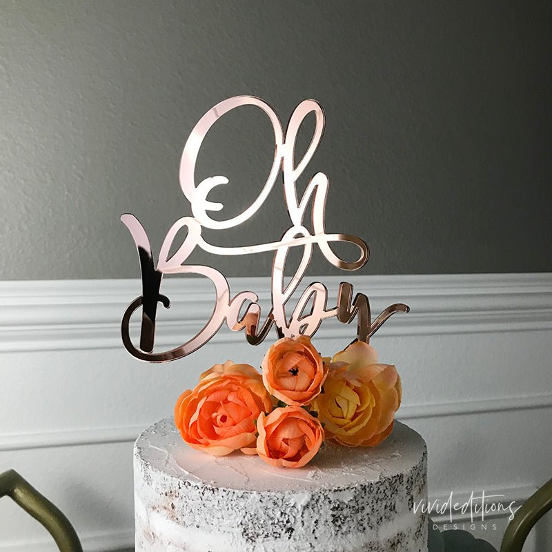 Baby Shower Cake Topper, Oh Baby Gender Reveal, Personalized Wood and  Acrylic – VividEditions