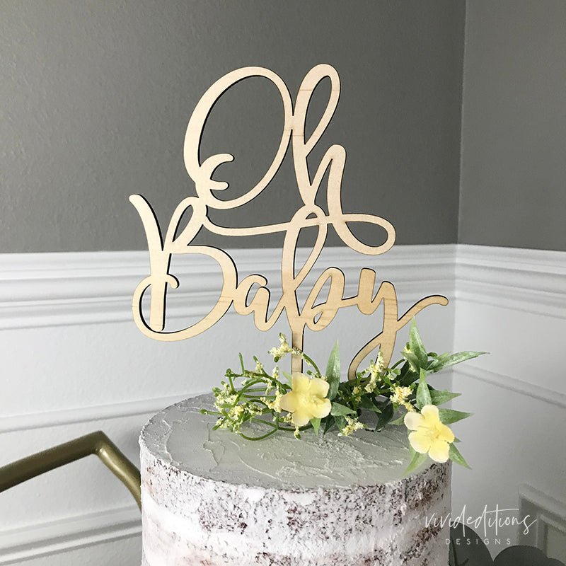 Oh Baby Cake Topper, Baby Shower Cake Topper - VividEditions