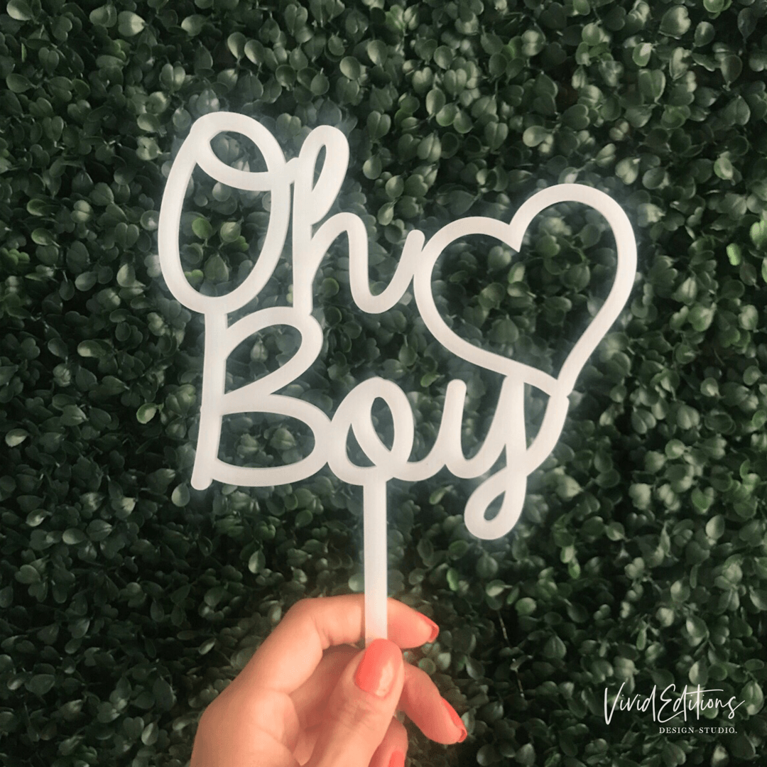 Oh Boy Cake Topper - VividEditions