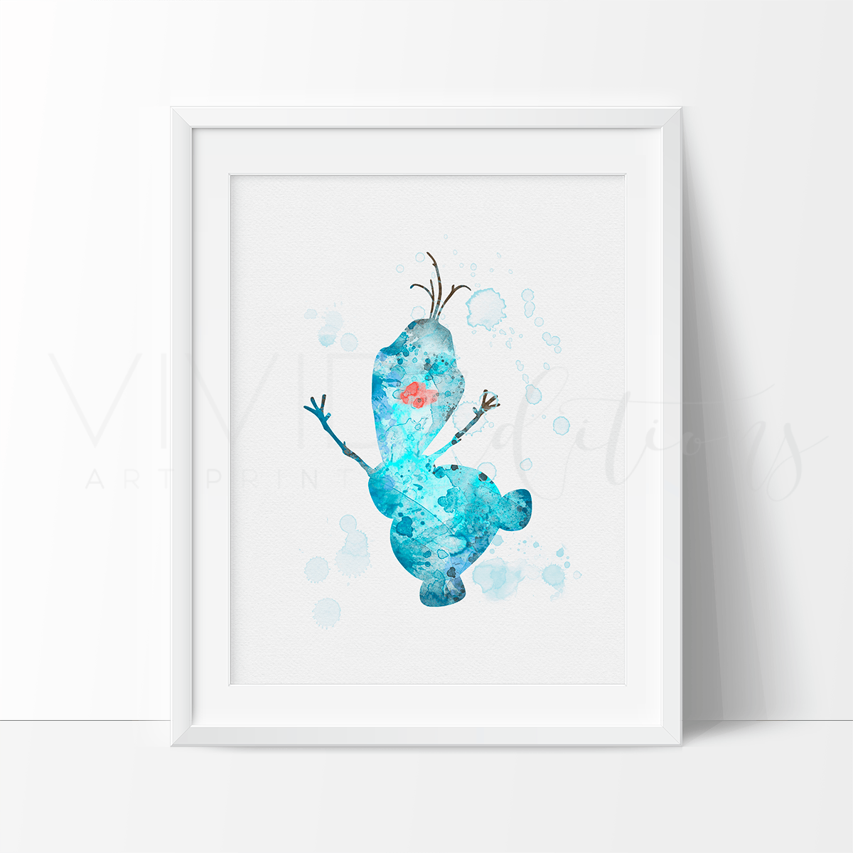 Olaf, Frozen Watercolor Art Print Print - VividEditions