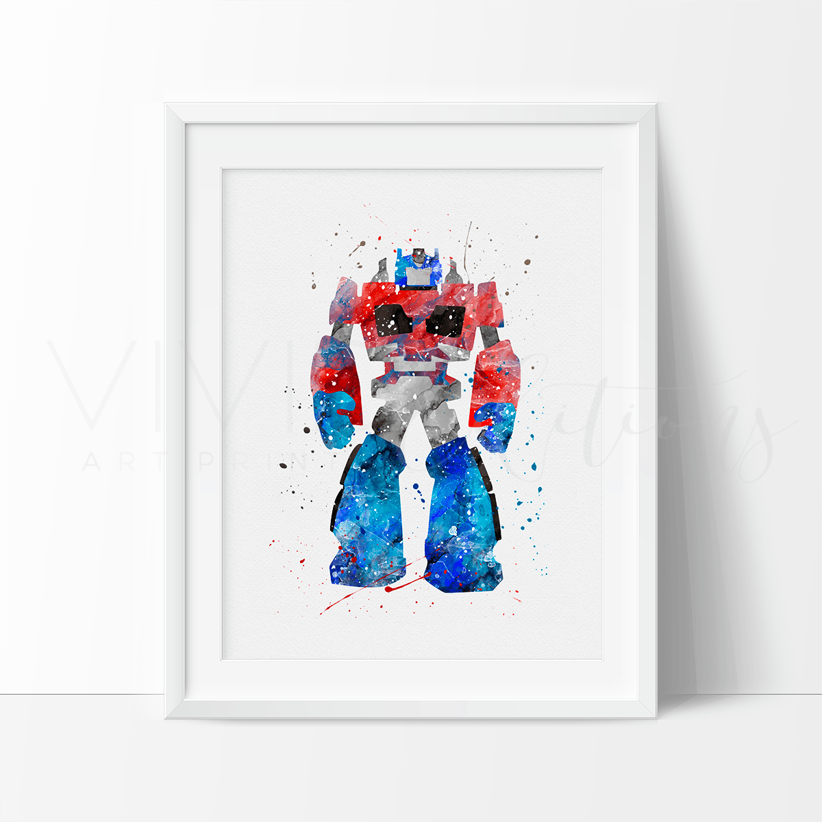 Optimus Prime, Transformers Watercolor Art Print Print - VividEditions