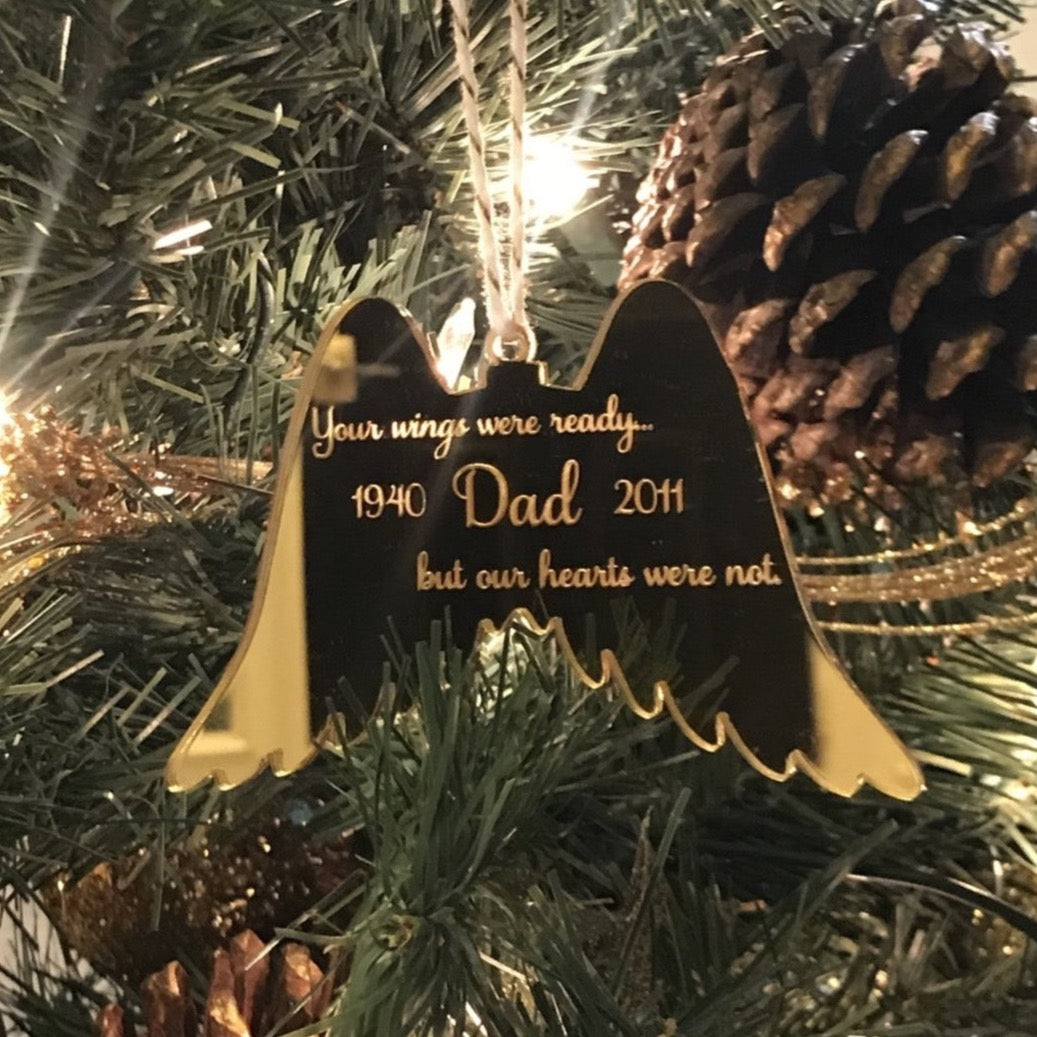 Personalized Angel Wings Remembrance Christmas Ornament Ornament - VividEditions