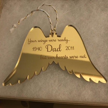 Personalized Angel Wings Remembrance Christmas Ornament - VividEditions