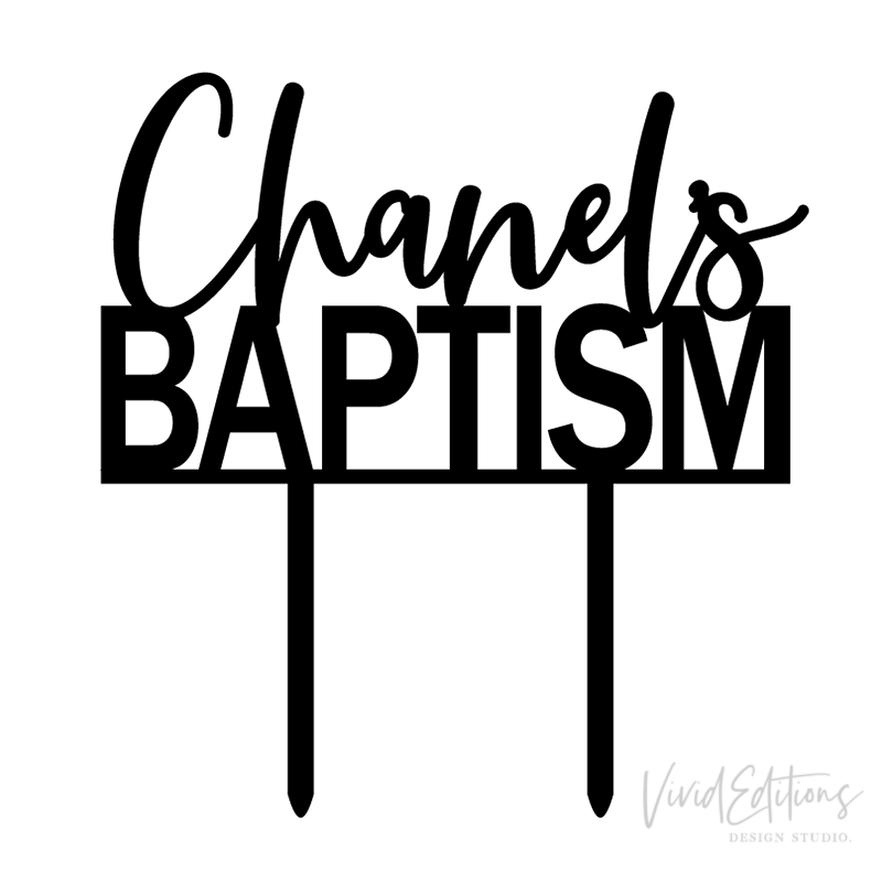 Personalized Baptism Cake Topper, Acrylic or Wood - VividEditions