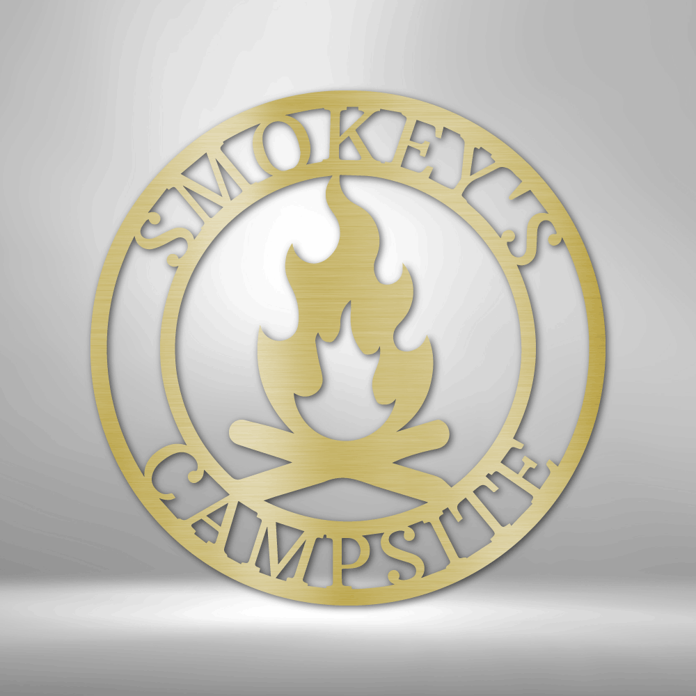 Personalized Campfire Monogram - Metal Sign Steel Sign - VividEditions