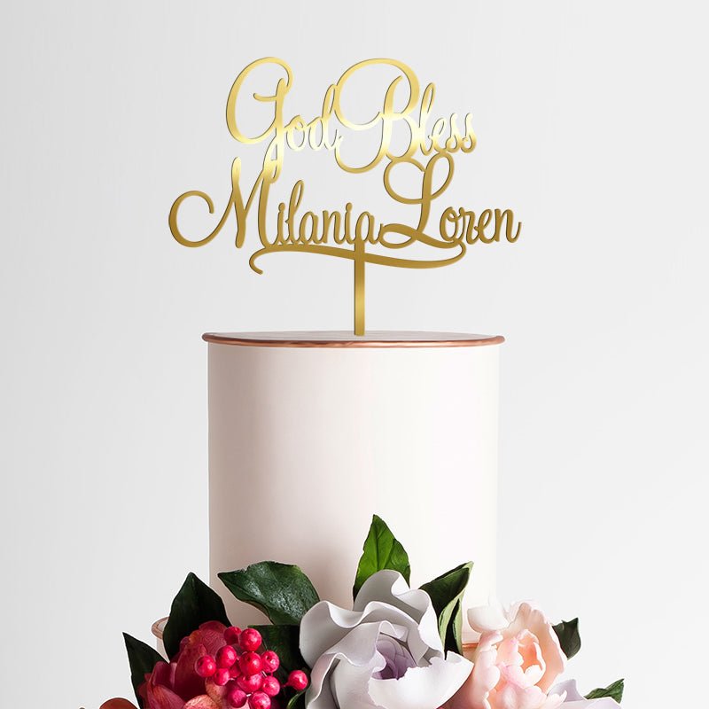 Personalized Christening / Baptism Cake Topper - VividEditions