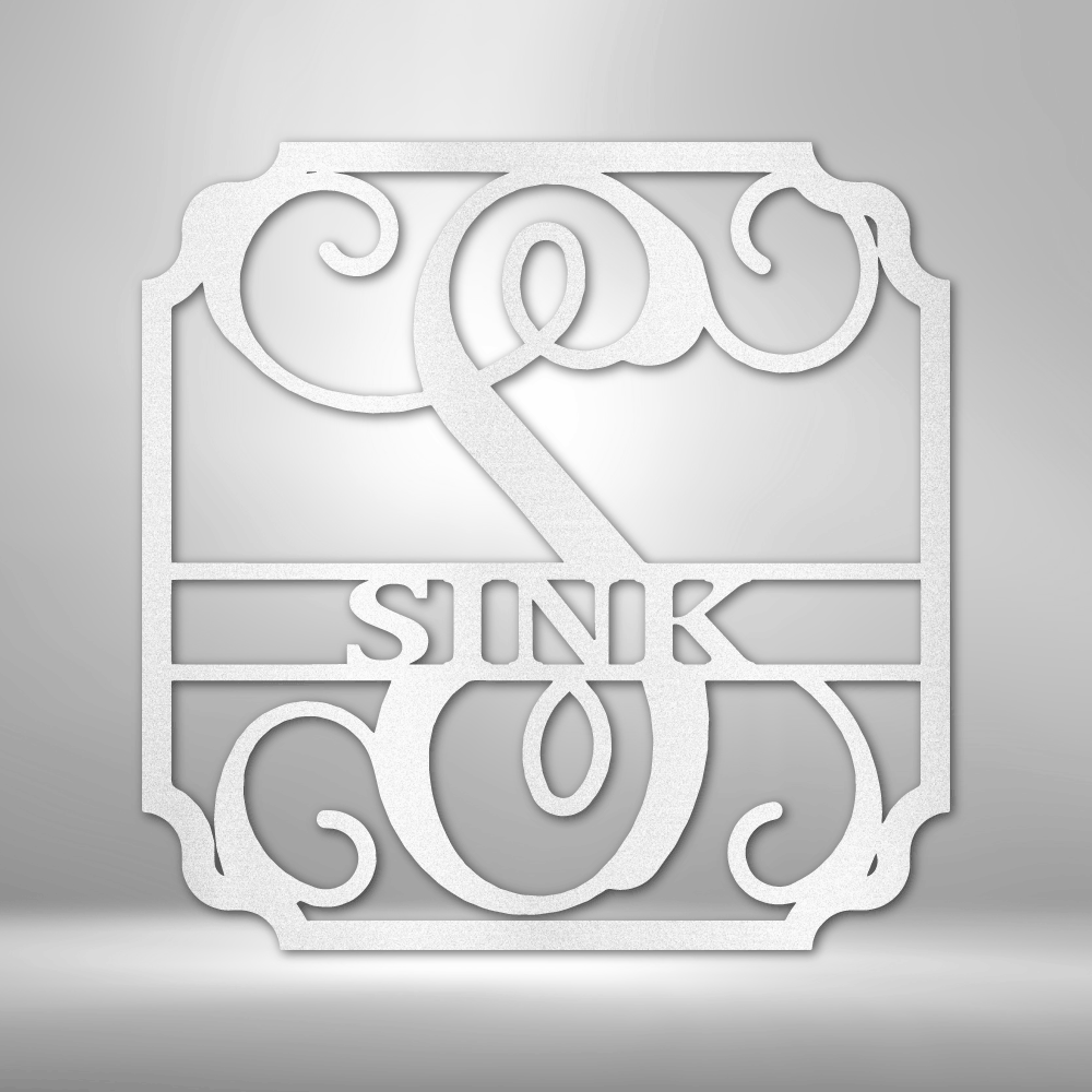 Personalized Classic Family Name Monogram - Metal Sign Steel Sign - VividEditions