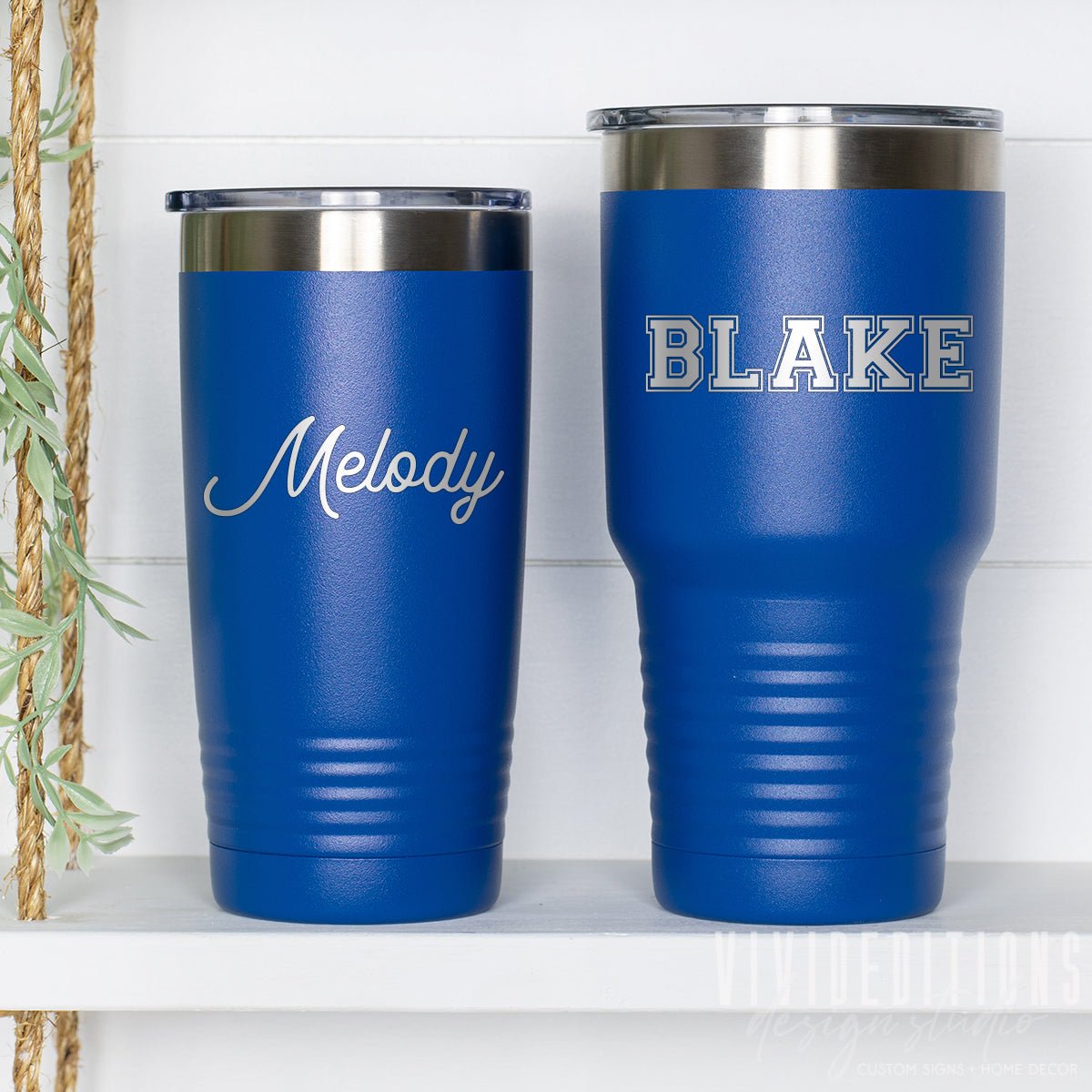 Personalized Engraved Tumbler - 20oz or 30oz (more fonts / 16 color options) Tumblers - VividEditions