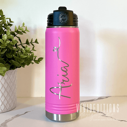 Personalized Engraved Water Bottle - 20oz (16 colors) Tumblers - VividEditions