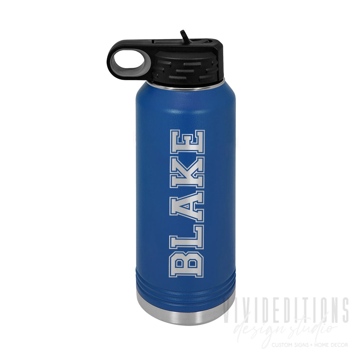 Personalized Engraved Water Bottle - 32oz (more fonts / 16 colors) Tumblers - VividEditions