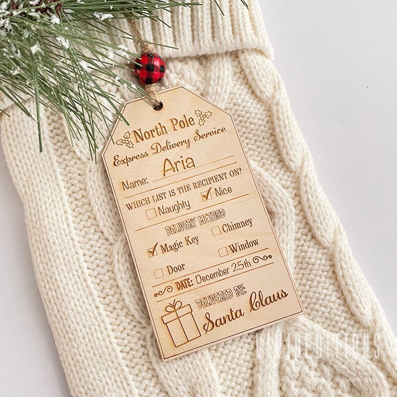 Personalized From Santa Wood Gift Tag - VividEditions