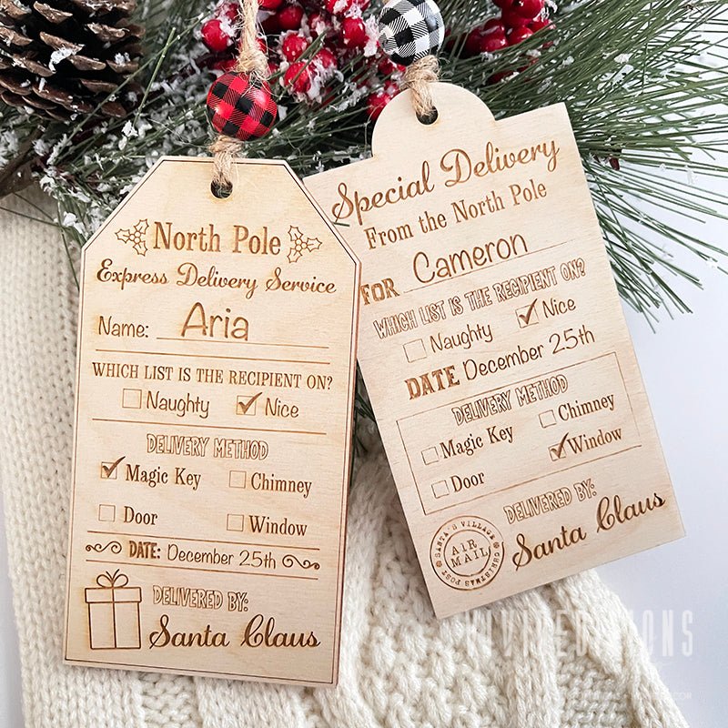 Personalized From Santa Wood Gift Tag - VividEditions