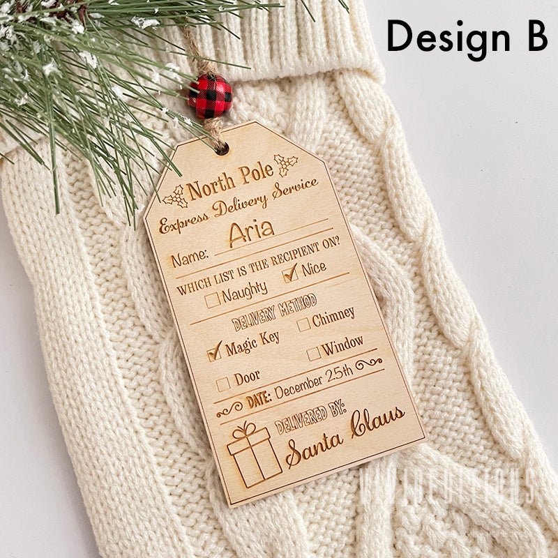 Personalized From Santa Wood Gift Tag - VividEditions