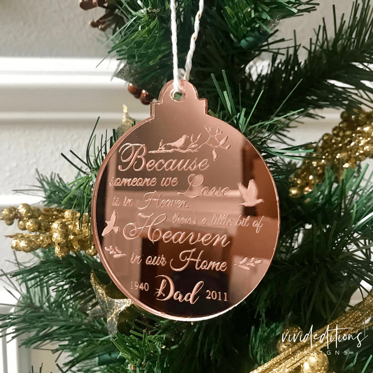 Personalized In Memory Of Christmas Ornament, Acrylic Ornament - VividEditions