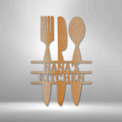 Personalized Kitchen Utensil Monogram - Metal Sign Steel Sign - VividEditions