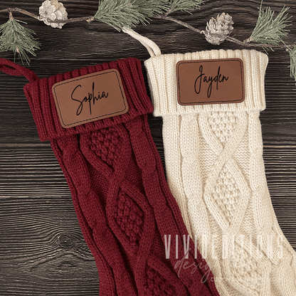 Personalized Leather Patch Christmas Stocking – VividEditions