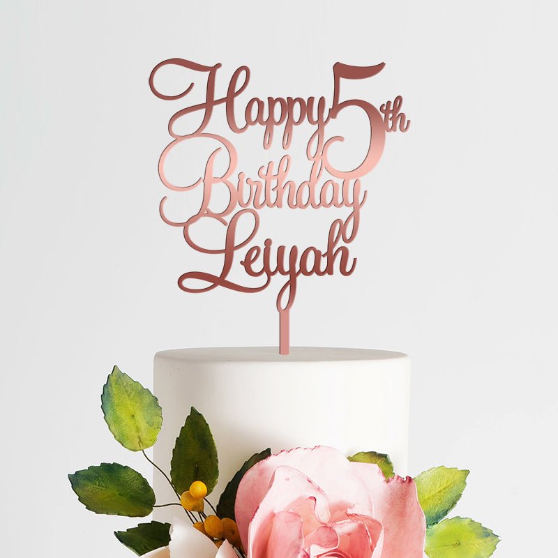 Personalized Name + Age Birthday Cake Topper - VividEditions