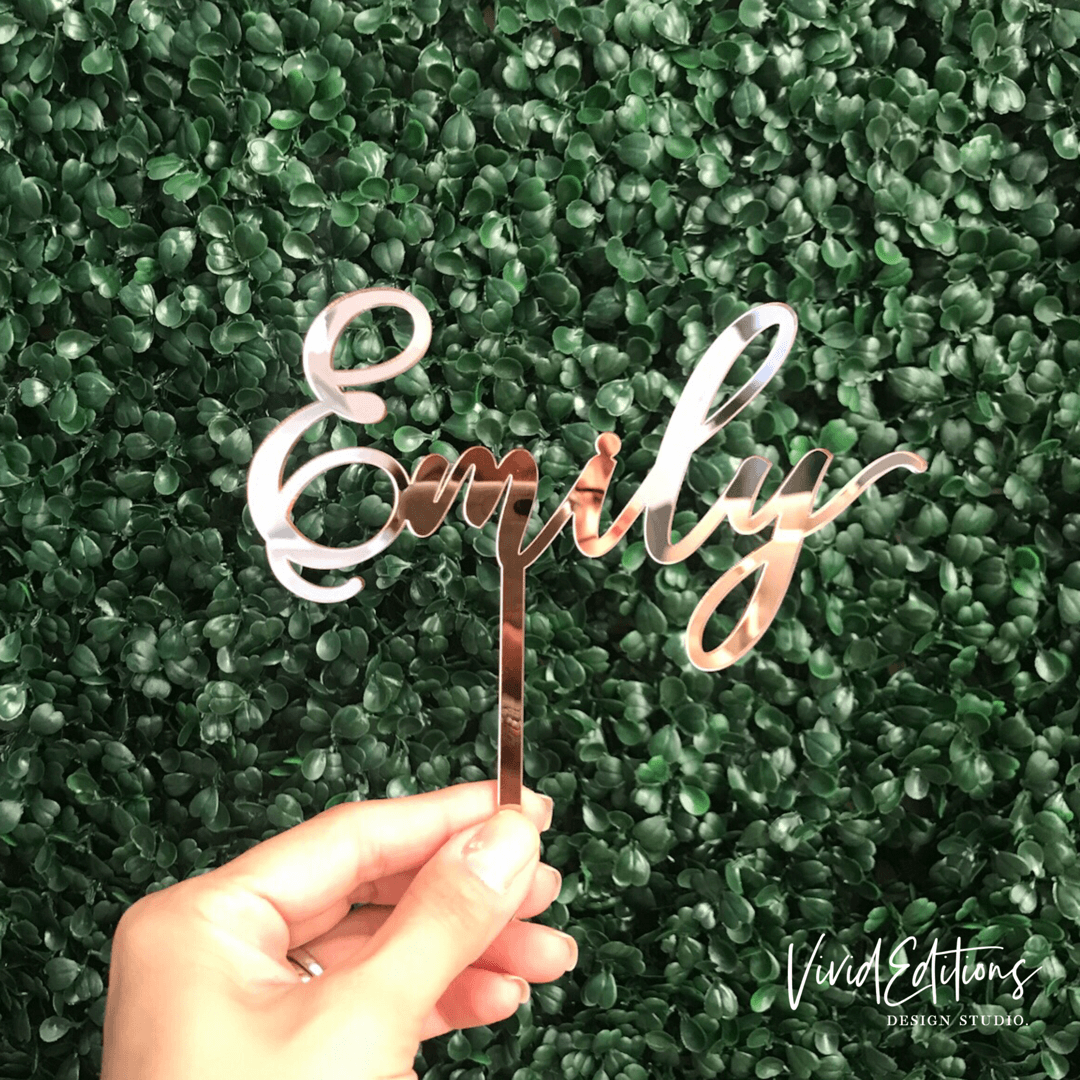 Personalized Name Cake Topper, Acrylic or Wood