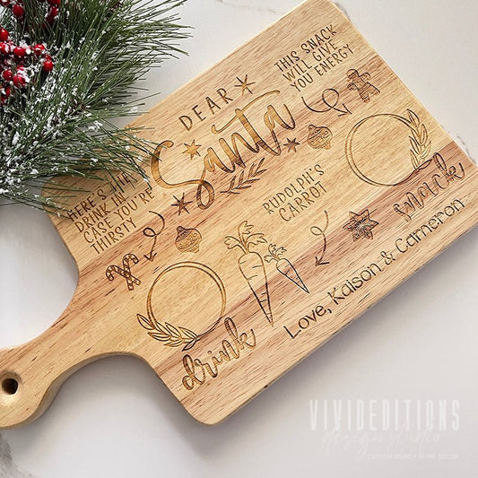 Personalized Santa Cookie Tray Board Cutting Board - VividEditions