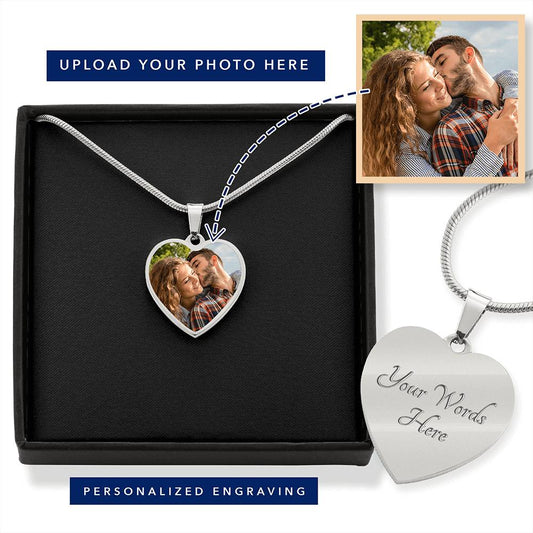 Photo Heart Pendant Necklace Jewelry - VividEditions