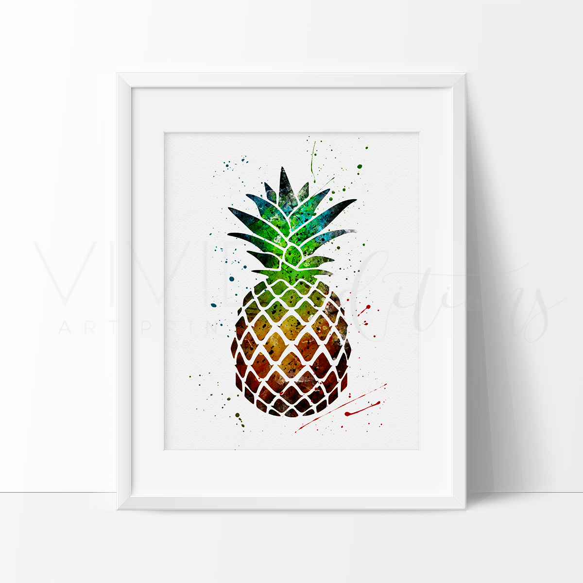 Pineapple 1.0 Watercolor Art Print Print - VividEditions
