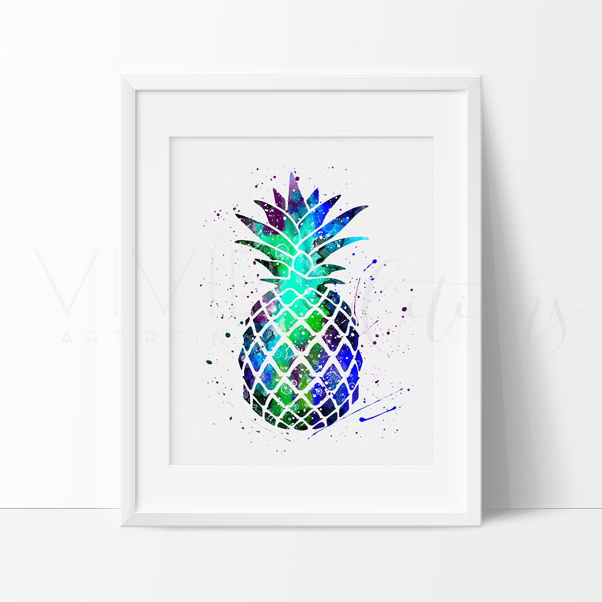 Pineapple 2.0 Watercolor Art Print Print - VividEditions