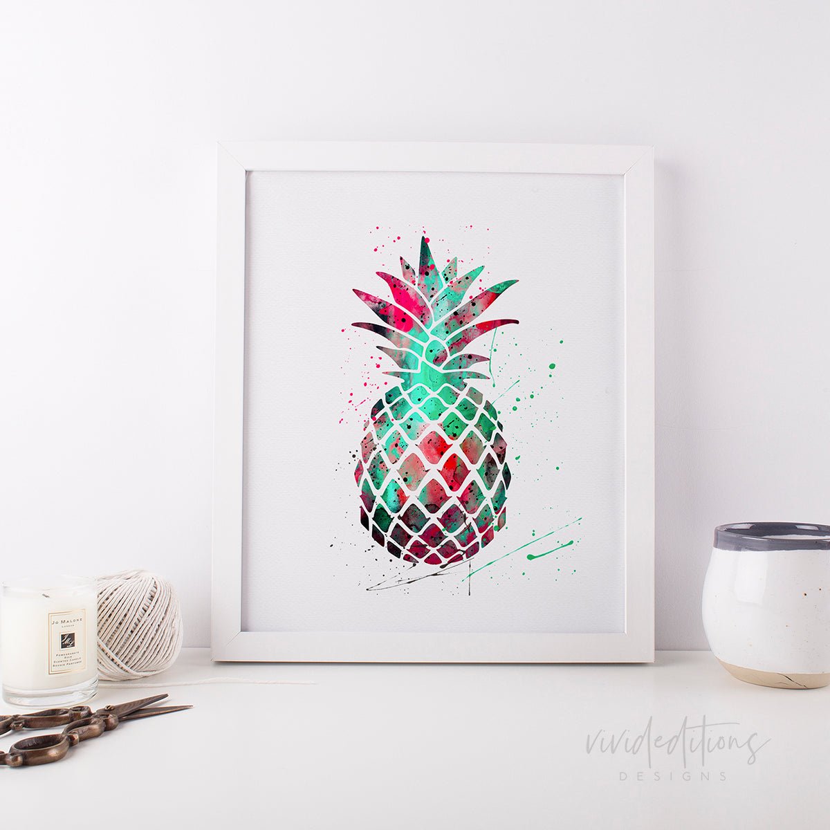Pineapple 3.0 Watercolor Art Print Print - VividEditions