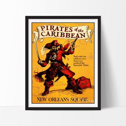 Pirates of The Caribbean, Disneyland Poster Print - VividEditions