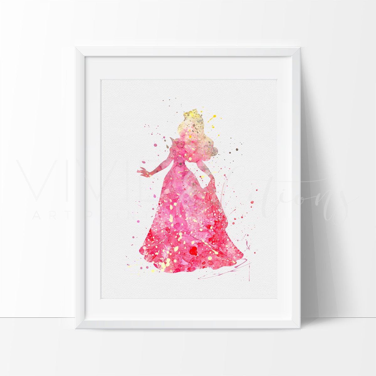 Princess Aurora, Sleeping Beauty Watercolor Art Print Print - VividEditions