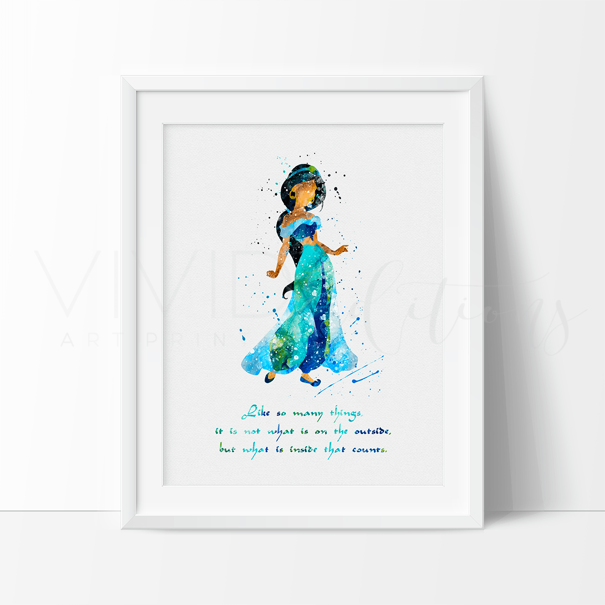 Princess Jasmine Quote, Aladdin Watercolor Art Print Print - VividEditions