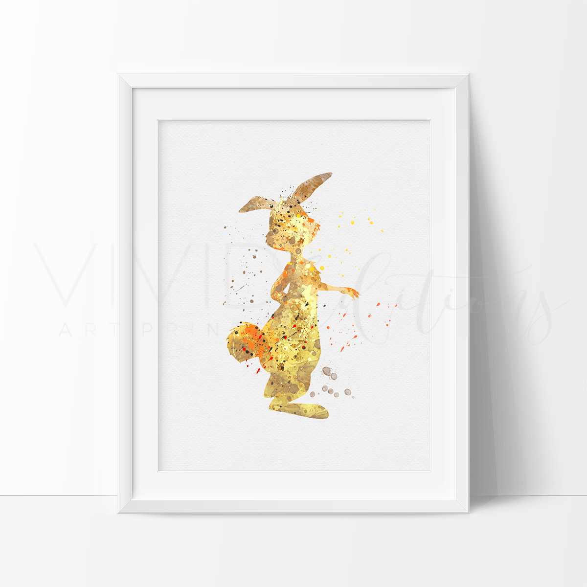 Rabbit, Winnie the Pooh Watercolor Art Print Print - VividEditions