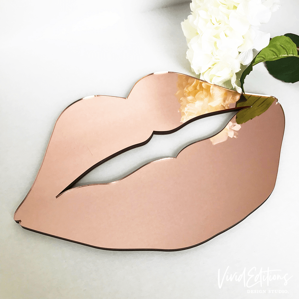 Rose Gold Mirror Lips Script Name - VividEditions