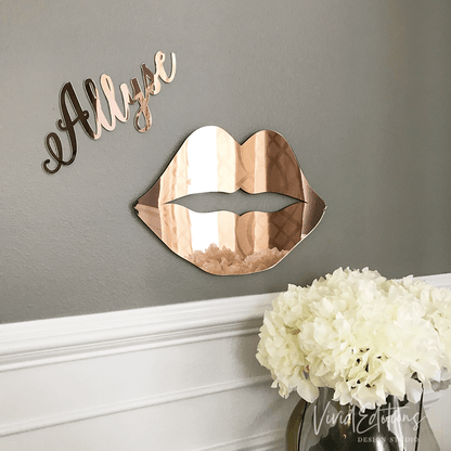 Rose Gold Mirror Lips Script Name - VividEditions