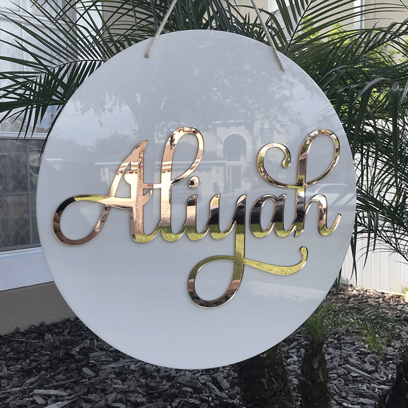 Acrylic name sign discount