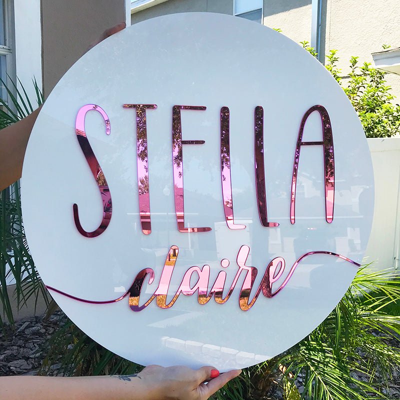 Round Handwritten 3D Acrylic Name Sign - VividEditions