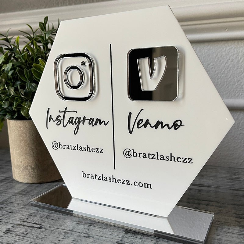 Social Media Business Sign - Double Icon - VividEditions