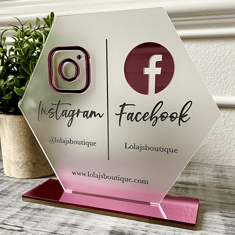 Social Media Business Sign - Double Icon - VividEditions