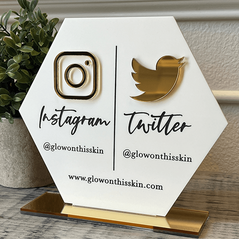 Social Media Business Sign - Double Icon - VividEditions
