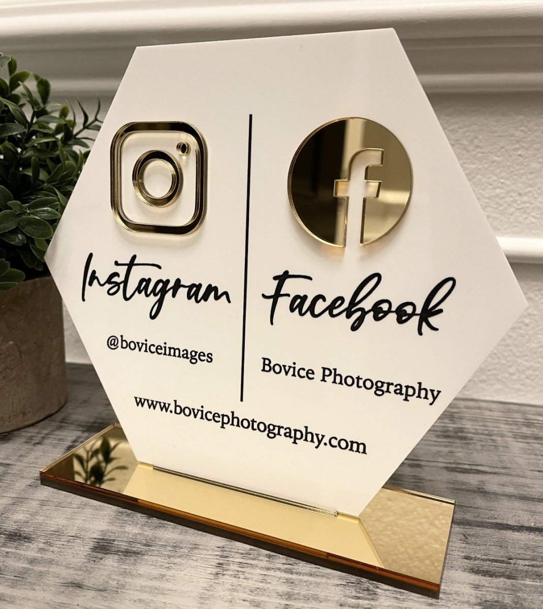 Social Media Business Sign - Double Icon - VividEditions