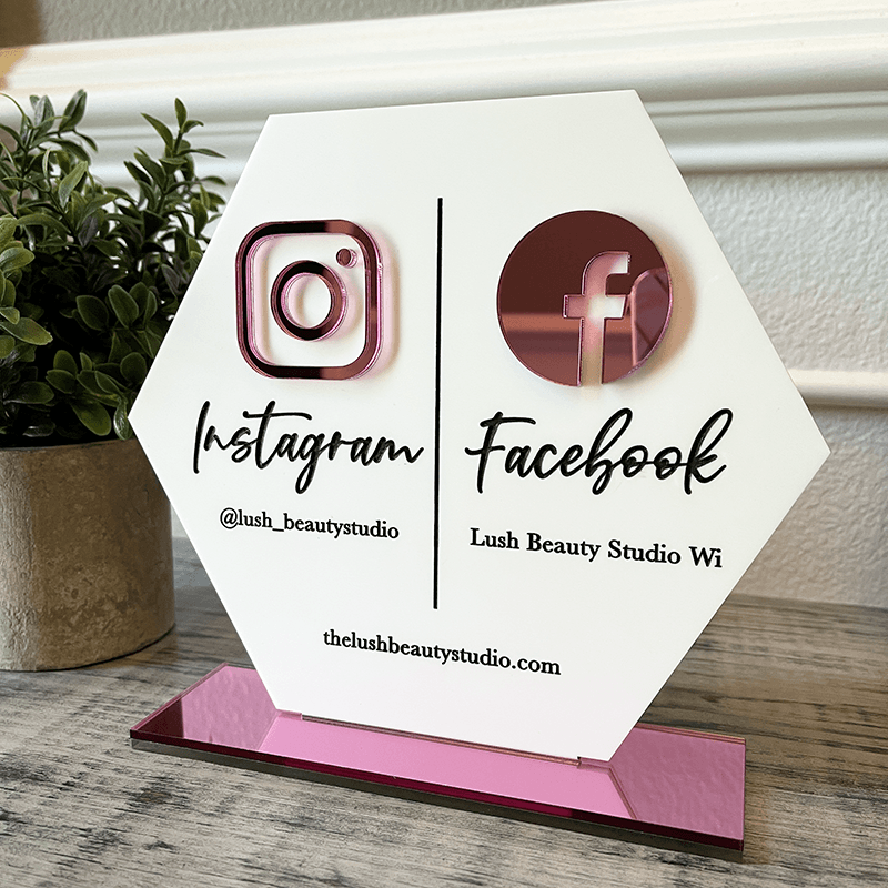 Social Media Business Sign - Double Icon - VividEditions
