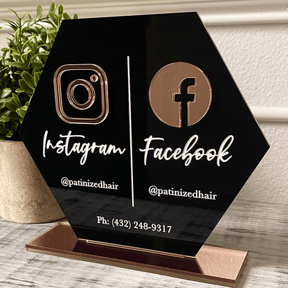 Social Media Business Sign - Double Icon - VividEditions