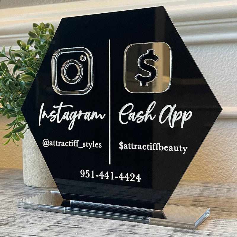 Social Media Business Sign - Double Icon - VividEditions