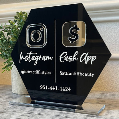 Social Media Business Sign - Double Icon - VividEditions