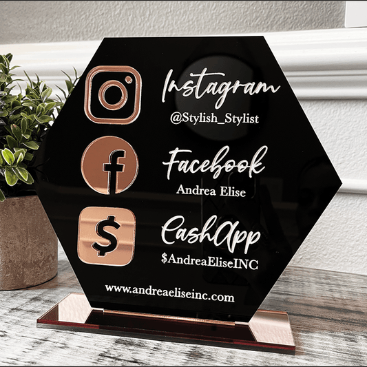 Social Media Business Sign - Triple Icon Social Media Sign - VividEditions