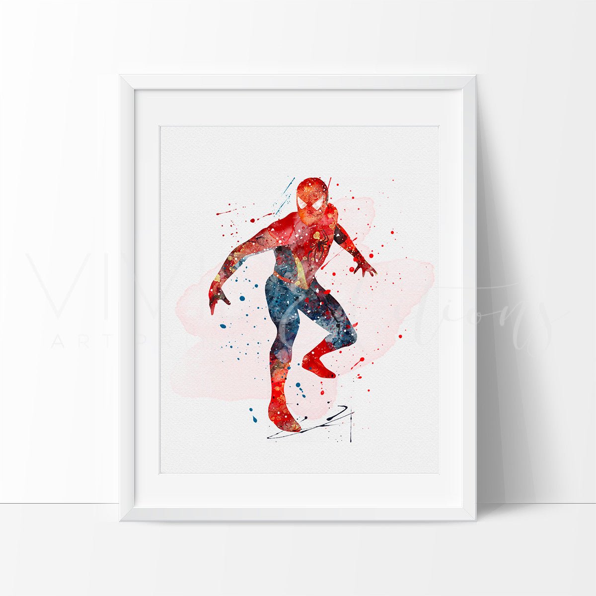 Spiderman 2 Watercolor Art Print Print - VividEditions