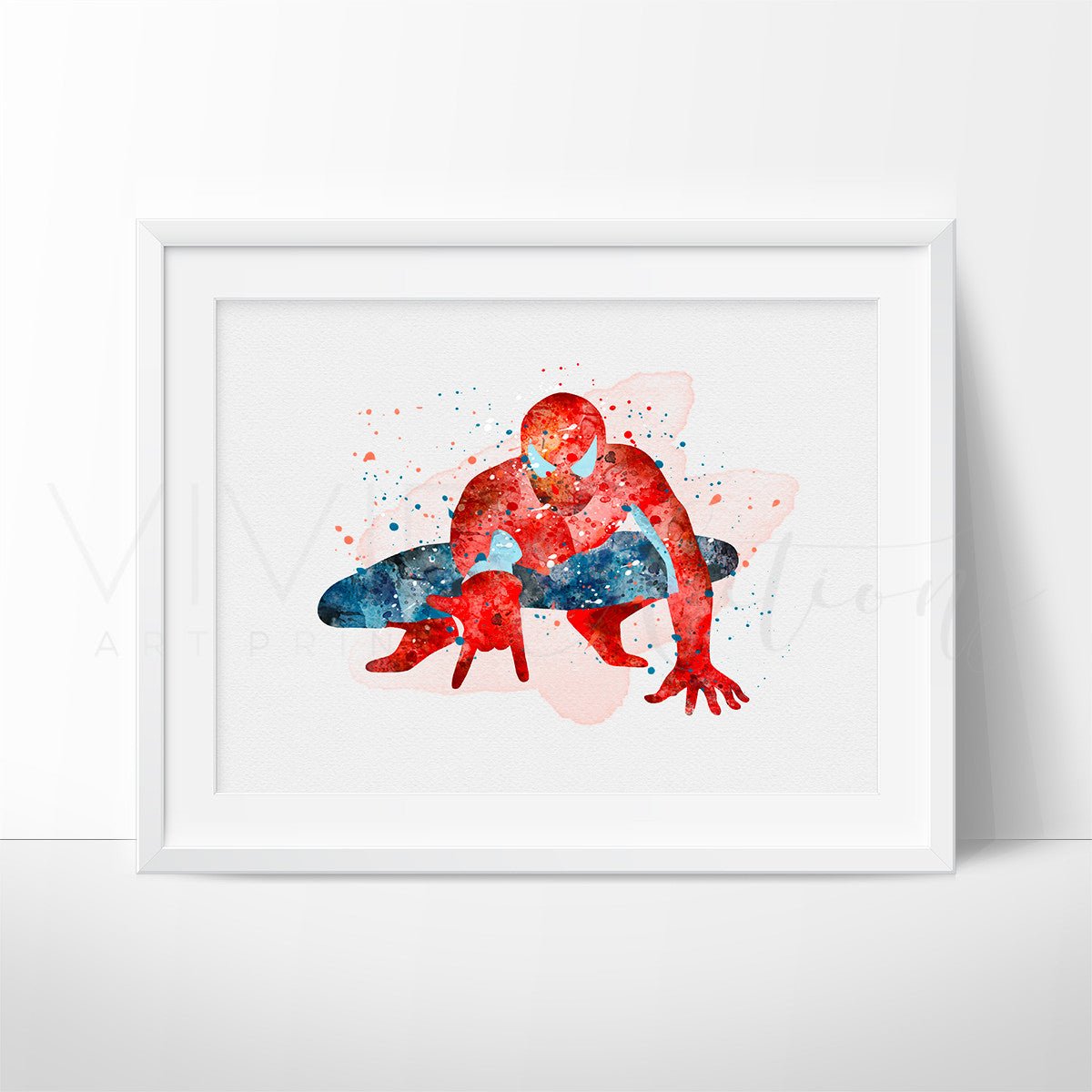 Spiderman Watercolor Art Print Print - VividEditions