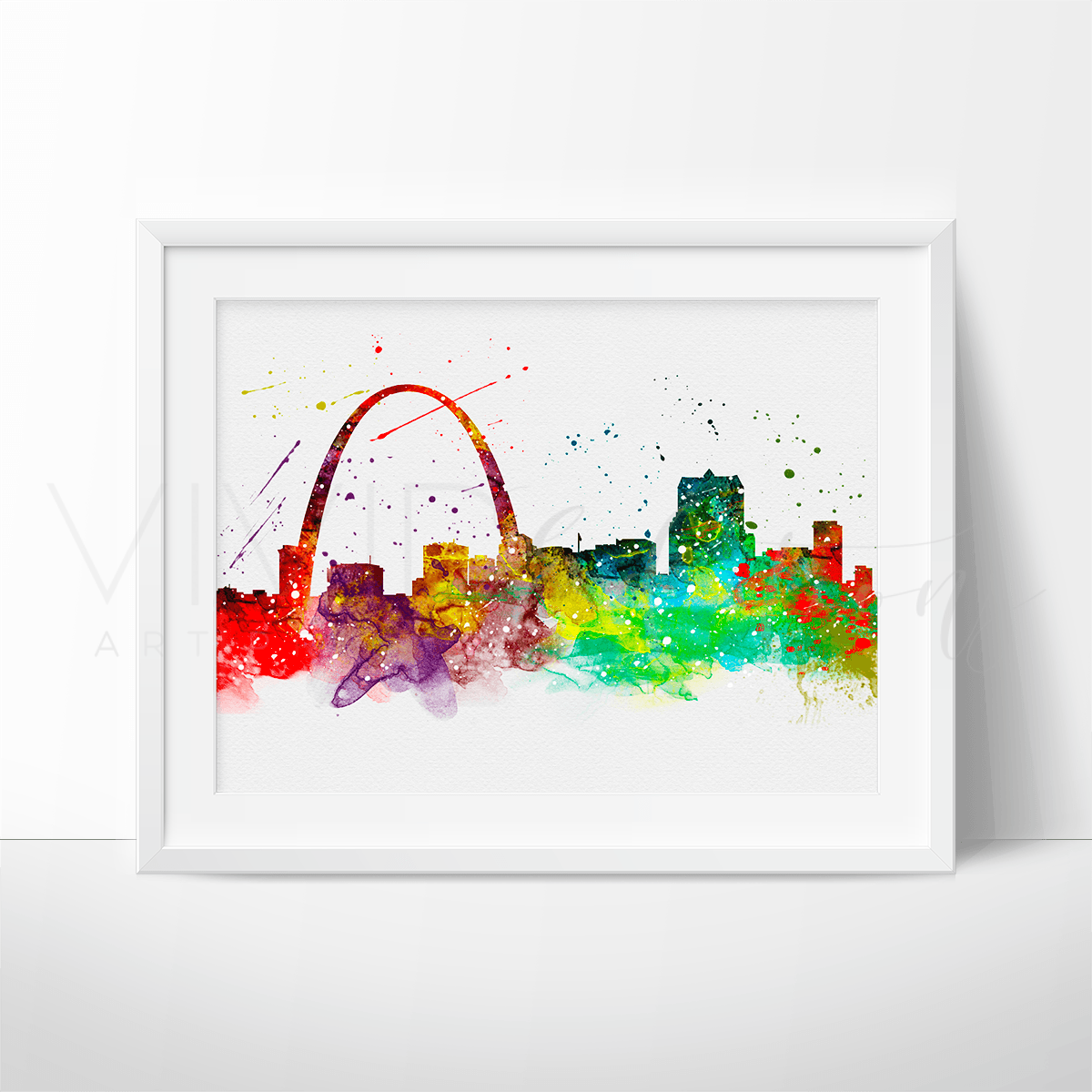St. Louis Skyline Watercolor Art Print Print - VividEditions